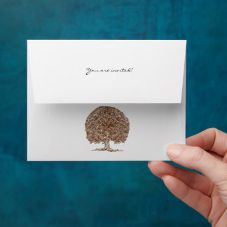 Brown Tree Wedding Envelopes