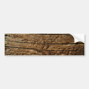brown tree wood bumper sticker
