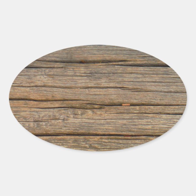 brown tree wood  close up oval sticker (Front)