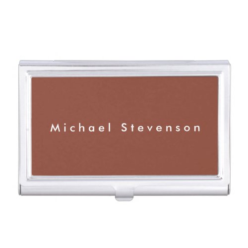 Brown Trendy Modern Professional Business Card Case