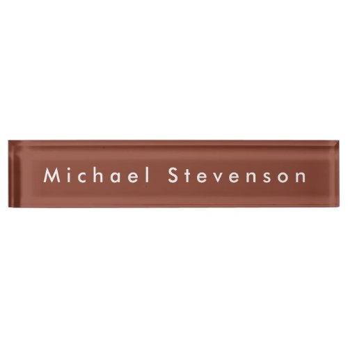Brown Trendy Modern Professional Desk Name Plate
