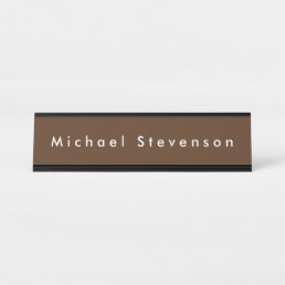 Brown Trendy Modern Professional Desk Name Plate