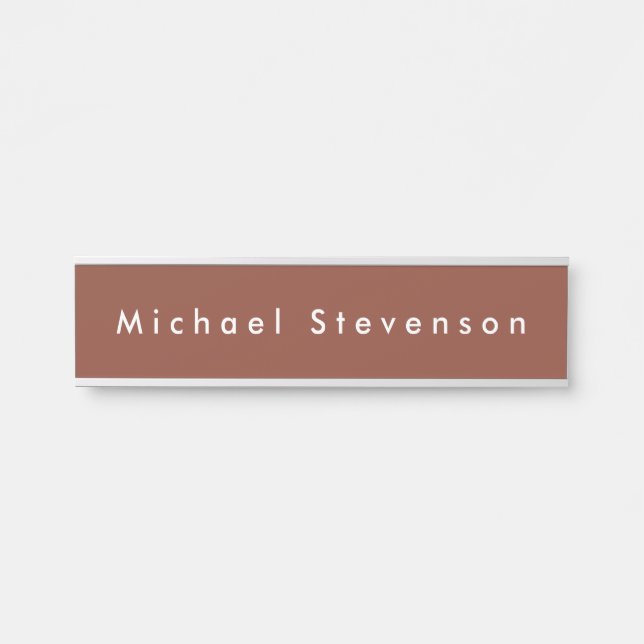 Brown Trendy Modern Professional Door Sign (Front)