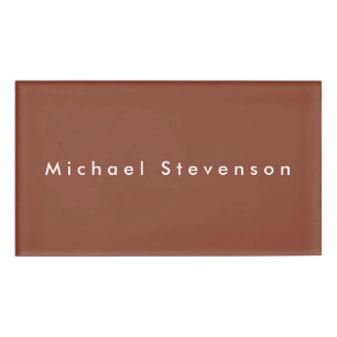 Brown Trendy Modern Professional Name Tag