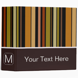 Brown Trendy Stripes Pattern Binder