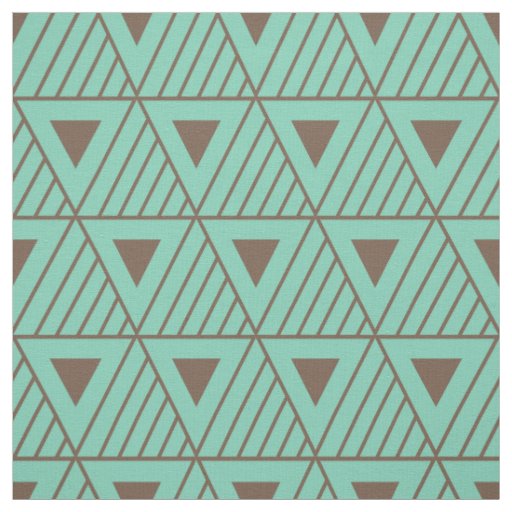 Brown Triangles Modern Pattern Custom Background Fabric