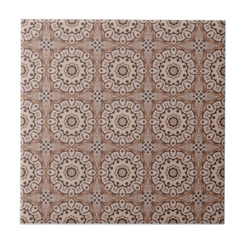 Brown Tribal Ethnic Ceramic Tile