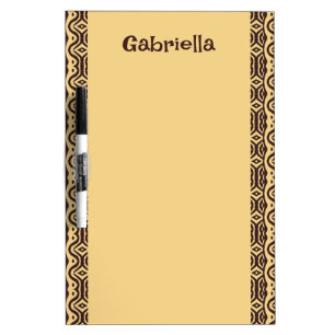 Brown tribal monogram pattern dry erase board
