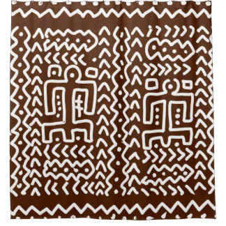 Brown Tribal Primitive Design Shower Curtain