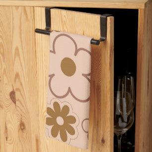 Brown Tropical Floral Botanical Spring Summer Kitchen Towel