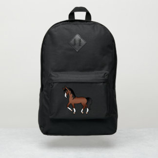 Brown Trotting Horse Cartoon Illustration Port Authority® Backpack