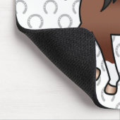 Brown Trotting Horse Cute Cartoon Illustration Mouse Pad (Corner)