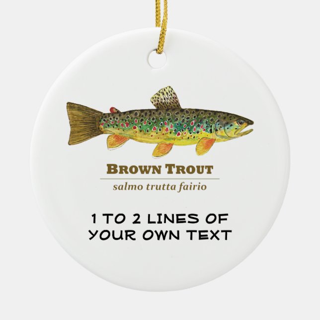 Brown Trout Ceramic Ornament (Front)