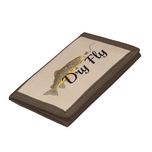 Brown Trout Dry Fly Fishing Trifold Wallet