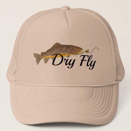 Brown Trout Dry Fly Fishing Trucker Hat