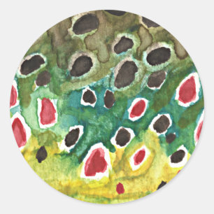 Brown Trout Fish Classic Round Sticker