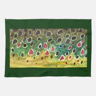 Brown Trout Fish Kitchen Towel
