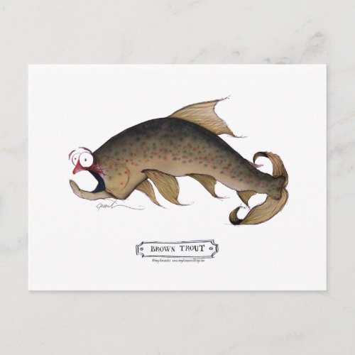 Brown Trout fish tony fernandes Postcard