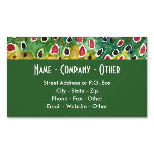 Brown Trout Fisherman's Business Card Magnet