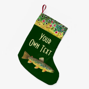 Brown Trout Fishing Angler's Small Christmas Stocking