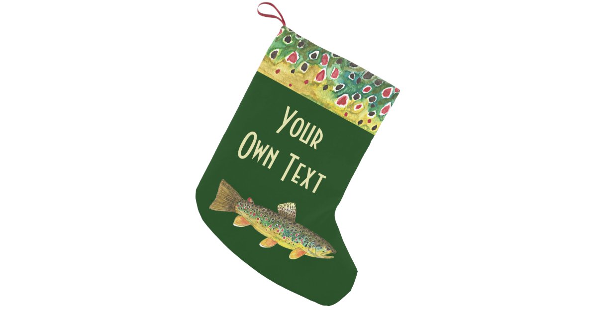 One-of-a-Kind Rainbow Trout Fishing Women's Small Christmas Stocking