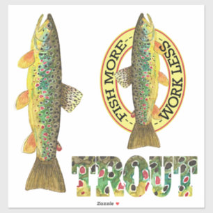 Brown Trout Fishing Angler's Sticker