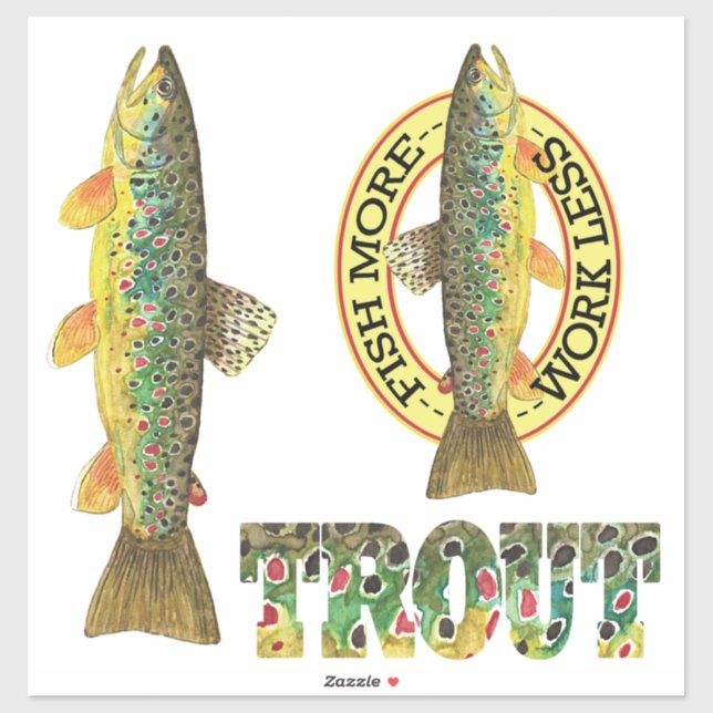 Brown Trout Fishing Angler's Sticker (Sheet)