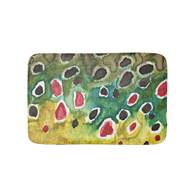 Brown Trout Fishing Bathroom Mat (Front)