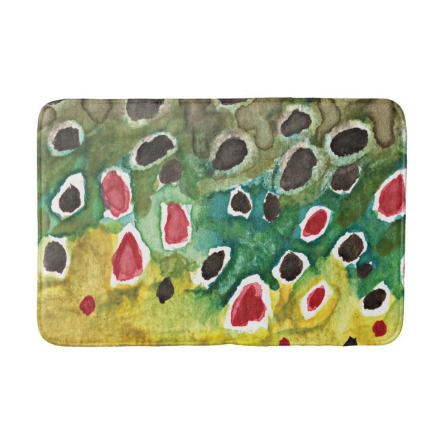 Brown Trout Fishing Bathroom Mat (Front)