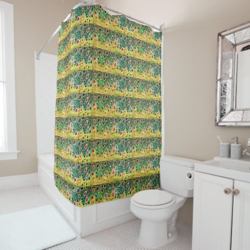 Brown Trout Fishing Bathroom Shower Curtain
