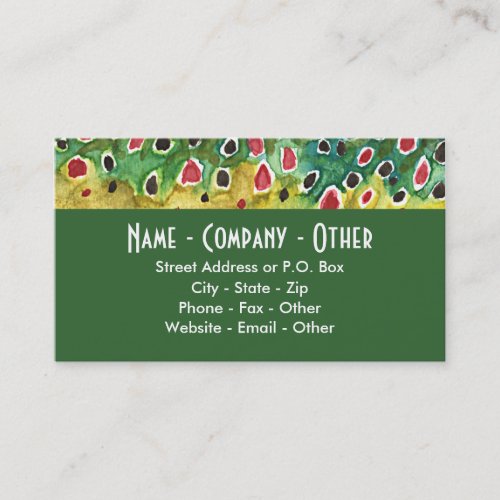 Brown Trout Fishing Business Card Templates