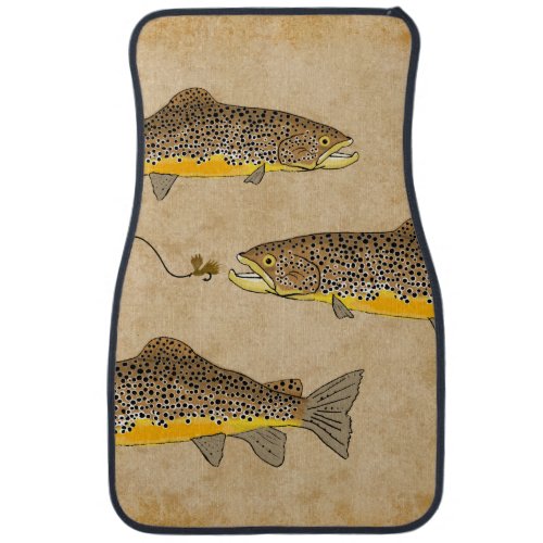 Brown Trout Fishing Car Floor Mat