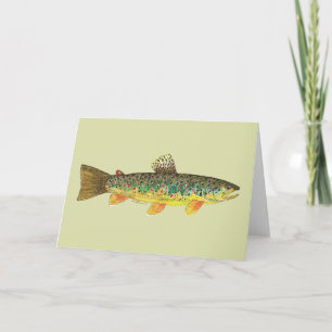 Brown Trout Fishing Card
