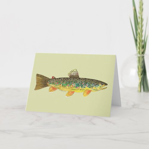 Brown Trout Fishing Card