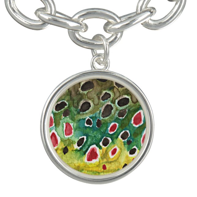 Brown Trout Fishing Charm Bracelet (Design)