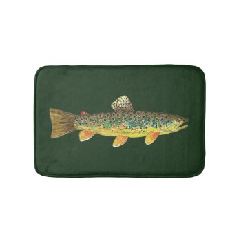 Brown Trout Fishing  Ichthyology Bath Mat by TroutWhiskers at Zazzle