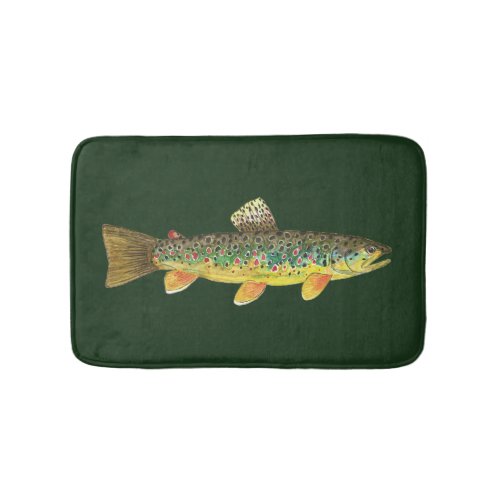 Brown Trout Fishing Ichthyology Bath Mat