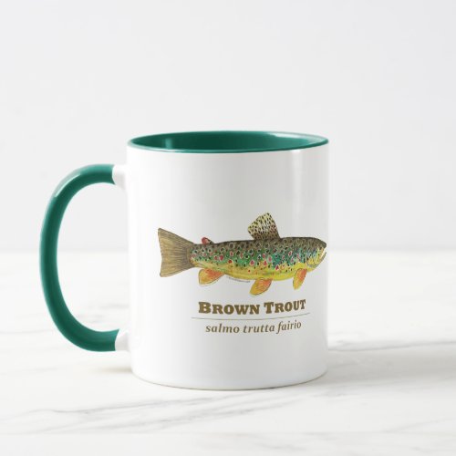 Brown Trout Fishing Ichthyology Him Her Mug