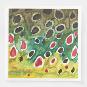 Brown Trout Fishing, Ichthyology Paper Dinner Napkins
