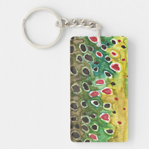 Brown Trout Fishing Keychain