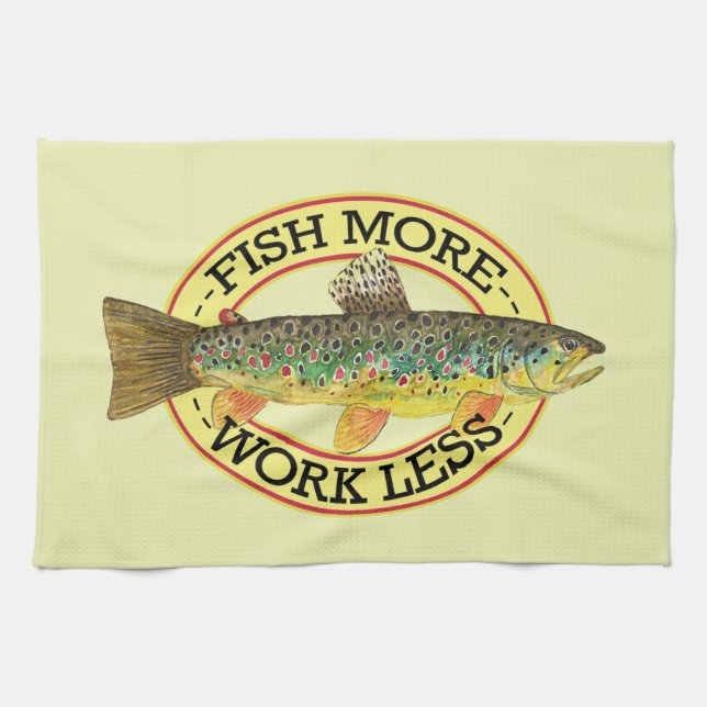 Brown Trout Fishing Kitchen Towel (Horizontal)