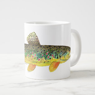 Brown Trout Fishing Large Coffee Mug