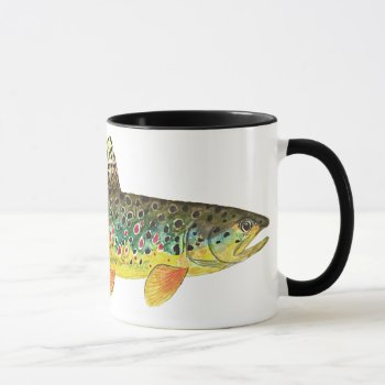 Brown Trout Fishing Mug by TroutWhiskers at Zazzle