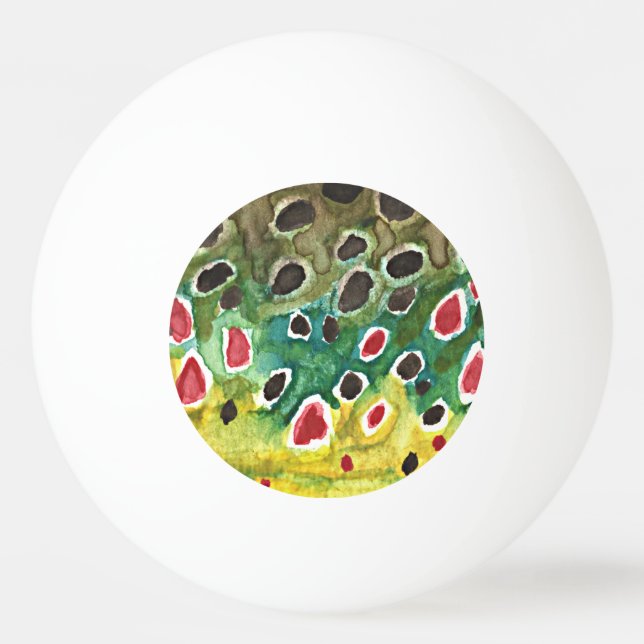 Brown Trout Fishing Ping-Pong Ball (Front)