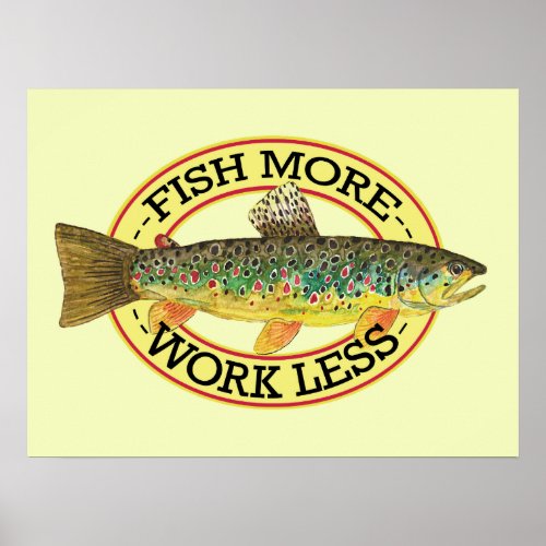 Brown Trout Fishing Poster