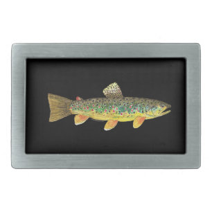 Brown Trout Fishing Rectangular Belt Buckle
