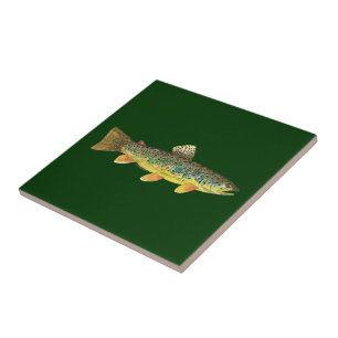 Brown Trout Fishing Tile