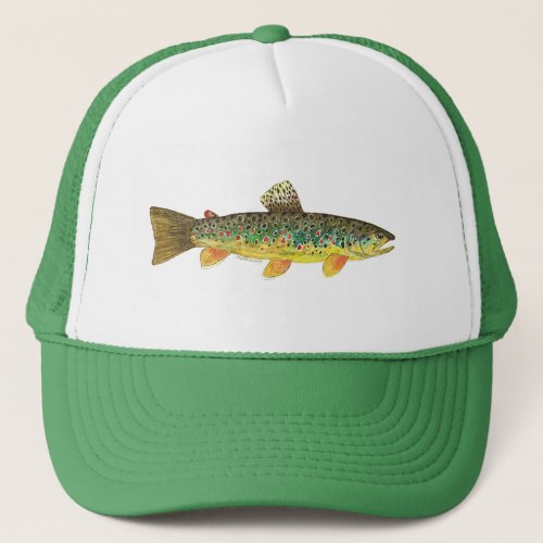 Brown Trout Fishing Trucker Hat