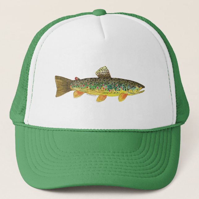 Brown Trout Fishing Trucker Hat (Front)