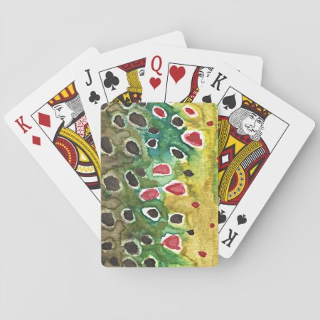 Brown Trout Fly Fisherman Playing Cards